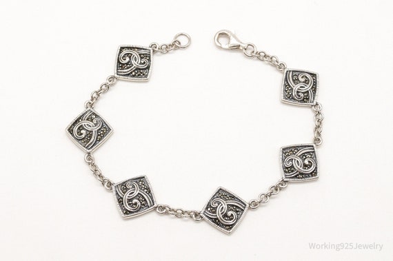 Vintage Art Deco Style Marcasite Sterling Silver … - image 2