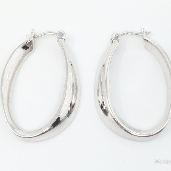 Designer ELLE Ruby Signature Sterling Silver Hoop Earrings