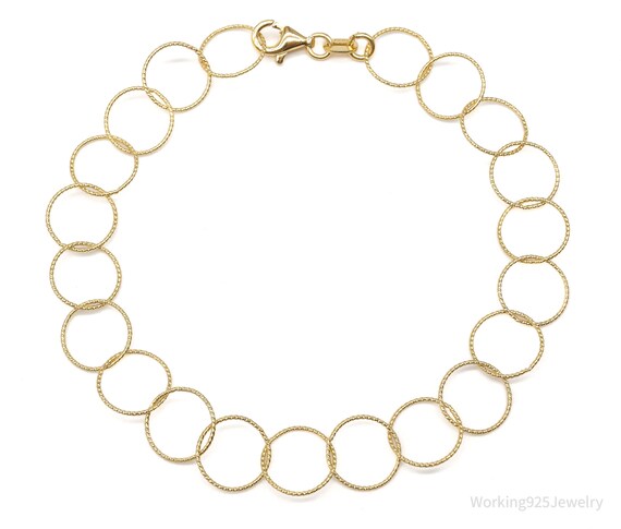 Vintage Danecraft Circle Chain Link Gold Vermeil … - image 9