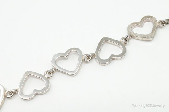 Vintage Open Heart Chain Link Sterling Silver Tog… - image 3