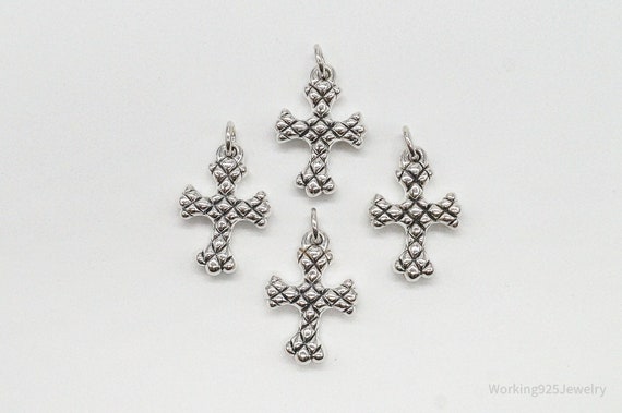 Vintage Puffy Hollow Cross Sterling Silver Pendan… - image 5