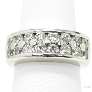 Vintage Cubic Zirconia Sterling Silver Ring - Size 6
