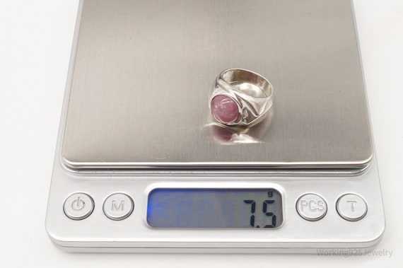 Vintage Rhodonite Silver Ring - Size 5.25 - image 9