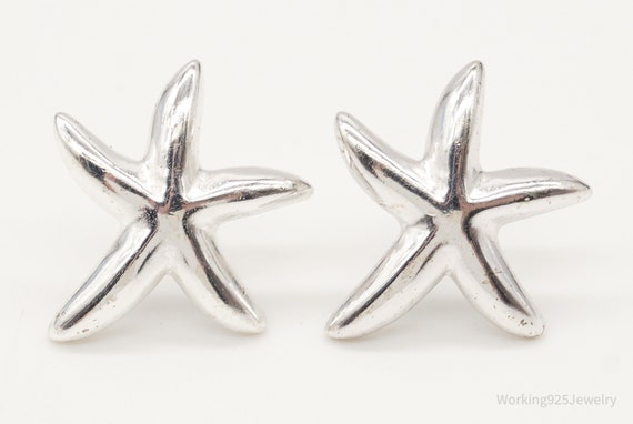 Vintage Starfish Sterling Silver Earrings - image 3