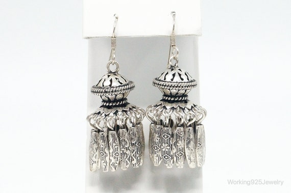 Vintage Chandelier Dangle Sterling Silver Earrings - image 3