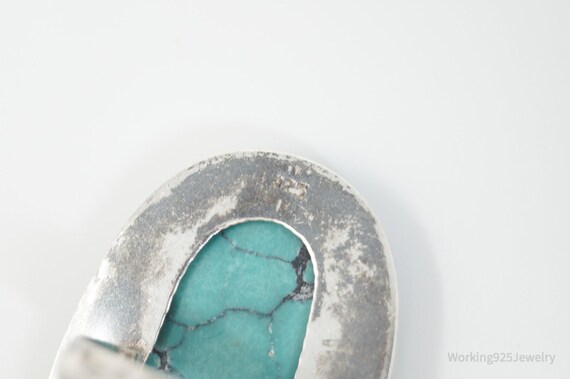 Vintage Native American Unsigned Large Turquoise … - image 6