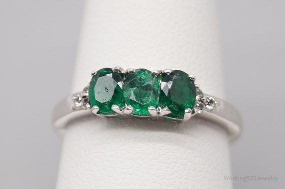 JTV TGGC Emerald White Topaz Sterling Silver Ring… - image 3