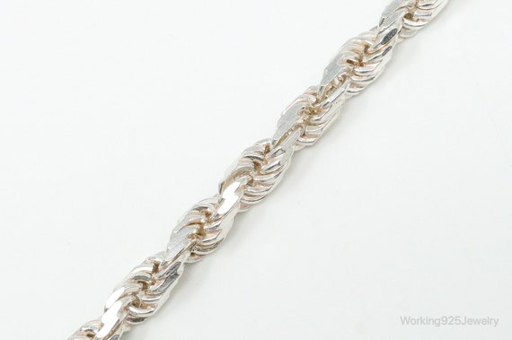 Vintage Italian Rope Chain Sterling Silver Bracel… - image 5