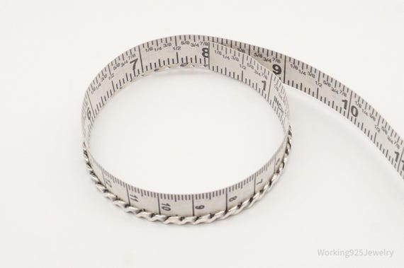 Antique Twist Sterling Silver Bangle Stack Stacke… - image 9