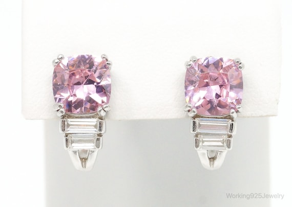 Ross Simons Pink Topaz Cubic Zirconia Sterling Silver Earrings Etsy
