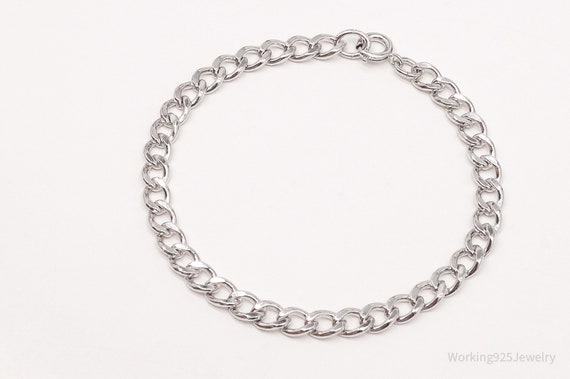 Antique Sterling Silver Curb Chain Bracelet - image 2