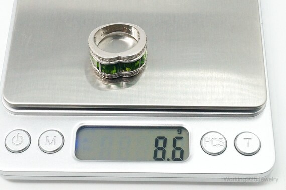 Designer Lab Emerald Cubic Zirconia Sterling Silv… - image 9