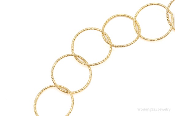 Vintage Danecraft Circle Chain Link Gold Vermeil … - image 4