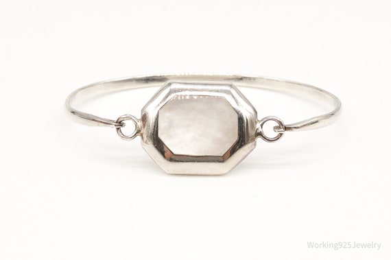 Vintage Mother Of Pearl Sterling Silver Bracelet - image 2