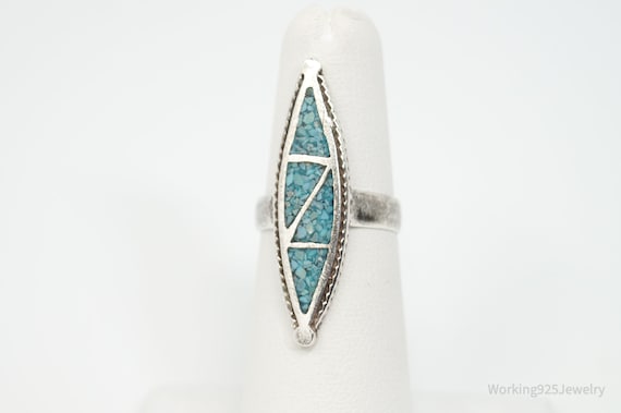 Vtg Native American Crushed Turquoise Unsigned St… - image 2
