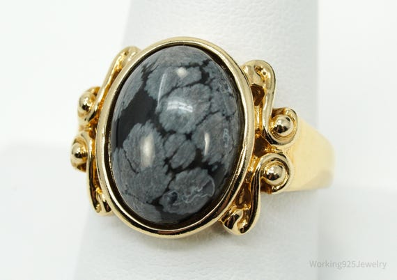 Designer Ross Simons Snowflake Obsidian Gold Over… - image 3