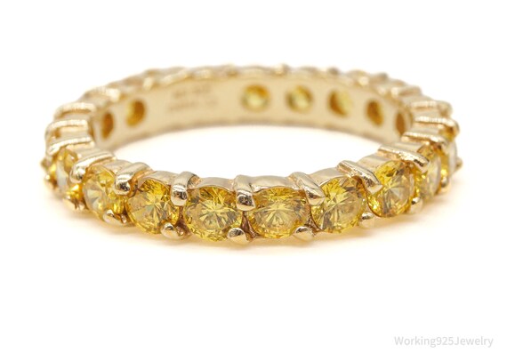 Designer ADI Yellow Cubic Zirconia Gold Over Ster… - image 7