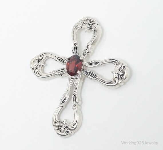 Vintage Designer Gorham Garnet Ornate Sterling Si… - image 1