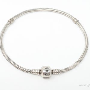 Designer Pandora Iconic Pandora Logo Sterling Silver Clasp Bracelet