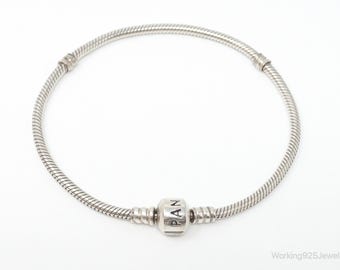 本物の PANDORA スターリング ブレスレット、14K ゴールド留め金付き