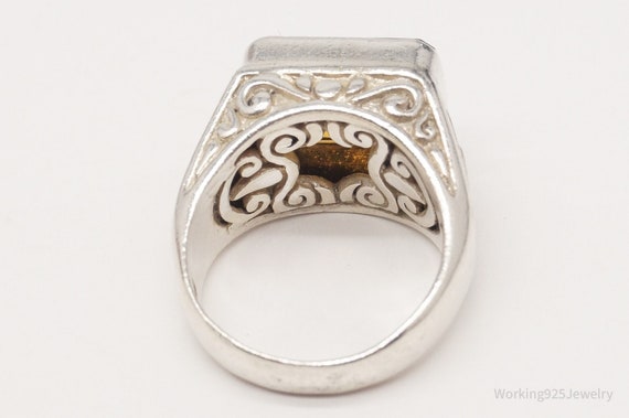 Vintage Large Citrine Sterling Silver Ring - Size… - image 6