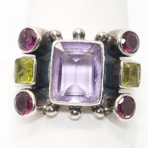 Vintage Designer Nicky Butler Multi Gem Sterling Silber Ring - Gr. 12