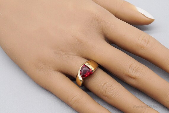 UTC Lab Ruby Gold Over Sterling Silver Ring - Siz… - image 8