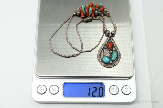 Vintage Native American Zuni Turquoise Coral Ster… - image 9