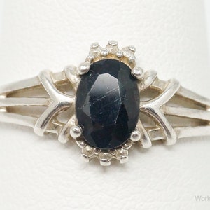 Vintage Sapphire Sterling Silver Ring Size 9 image 1