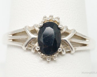 Vintage Sapphire Sterling Silver Ring - Size 9