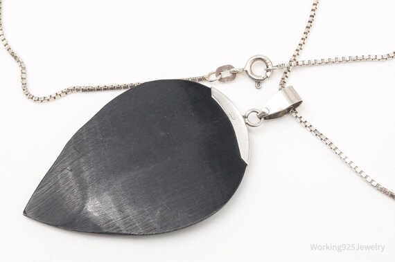 Vintage Large Abalone Paua Shell Sterling Silver … - image 8