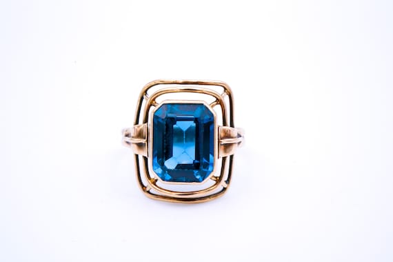8K Yellow Gold & Spinel Ring - Size 9 - image 2