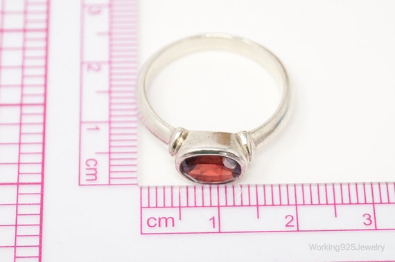 Designer SJ Garnet Sterling Silver Ring - SZ 8 - image 3