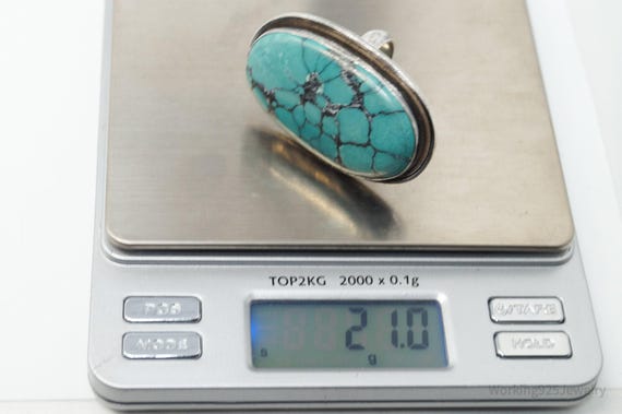 Vintage Native American Unsigned Large Turquoise … - image 10