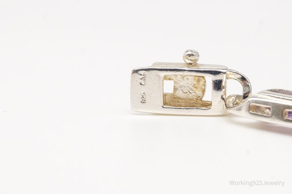 Vintage Multi Gemstone Sterling Silver Bracelet - image 6