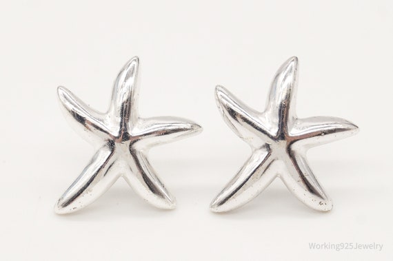 Vintage Starfish Sterling Silver Earrings - image 1