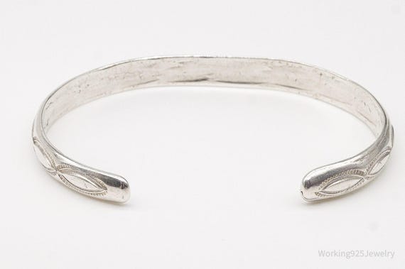 Vintage Native American Unsigned Silver Cuff Brac… - image 5