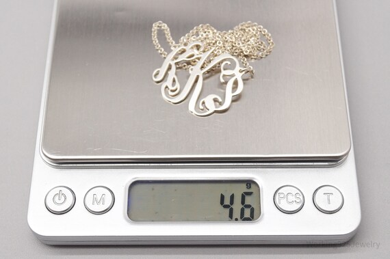 Vintage Cursive Initials Sterling Silver Necklace… - image 7