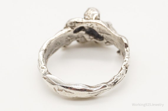 Vintage Couple Lovers Silver Ring - Size 7.25 - image 5