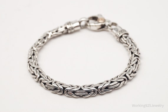 Vintage Designer Byzantine Chain Sterling Silver … - image 2