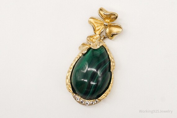 Designer Ross Simons Malachite Cubic Zirconia Gol… - image 3