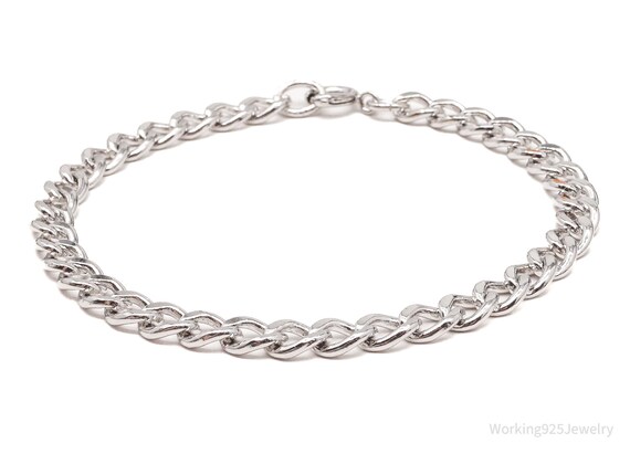 Antique Sterling Silver Curb Chain Bracelet - image 3