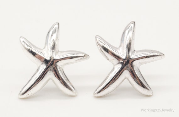 Vintage Starfish Sterling Silver Earrings - image 2