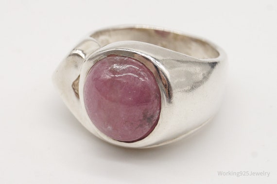 Vintage Rhodonite Silver Ring - Size 5.25 - image 5