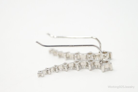 Vintage Cubic Zirconia Sterling Silver Earrings - image 8