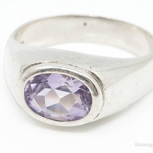 Vintage Amethyst Sterling Silber Ring - Größe 10
