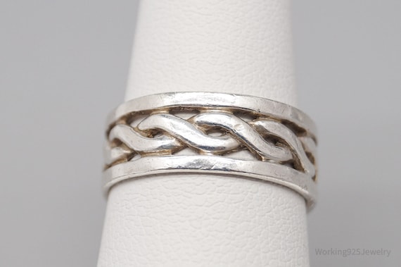 Vintage Twist Design Sterling Silver Band Ring - … - image 2