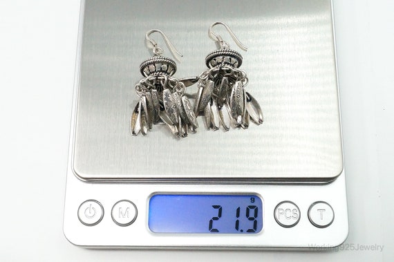 Vintage Chandelier Dangle Sterling Silver Earrings - image 6