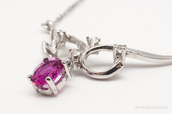 Vintage Simulated Ruby & Simulated Diamond Sterli… - image 5