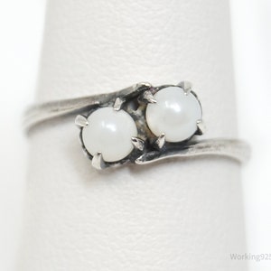 Antique Edwardian Faux Pearl Silver Ring Sz 5.25 image 1